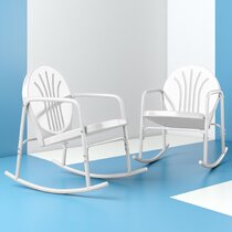 White outdoor online rockers